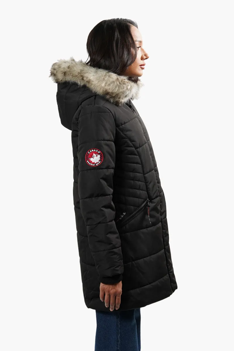 Canada Weather Gear Vegan Fur Puffer Parka Jacket - Black sold by Fairweather product image thumbnail 3