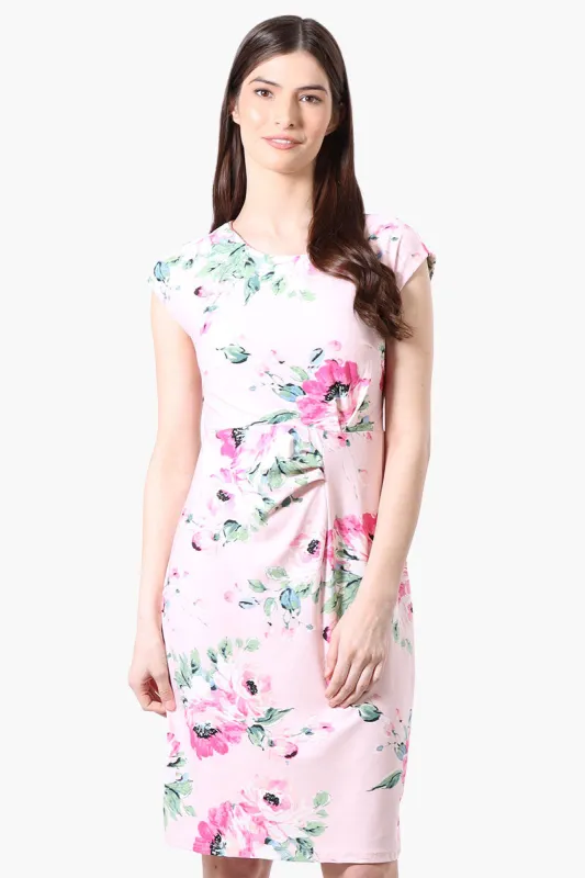 International INC Company Floral Cap Sleeve Cocktail Dress - Blush sold by Fairweather