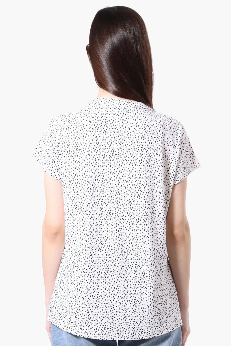 International INC Company Dotted Short Sleeve Blouse - White sold by Fairweather product image thumbnail 3