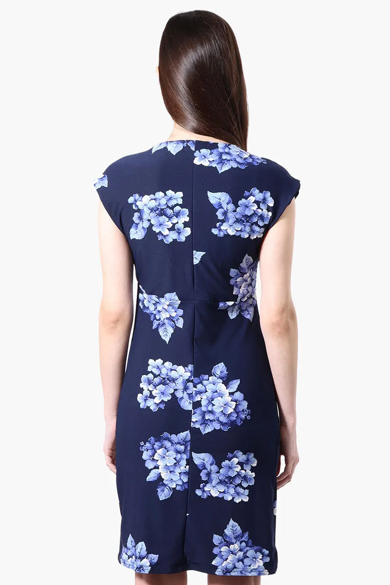 International INC Company Floral Cap Sleeve Cocktail Dress - Navy sold by Fairweather product image thumbnail 3