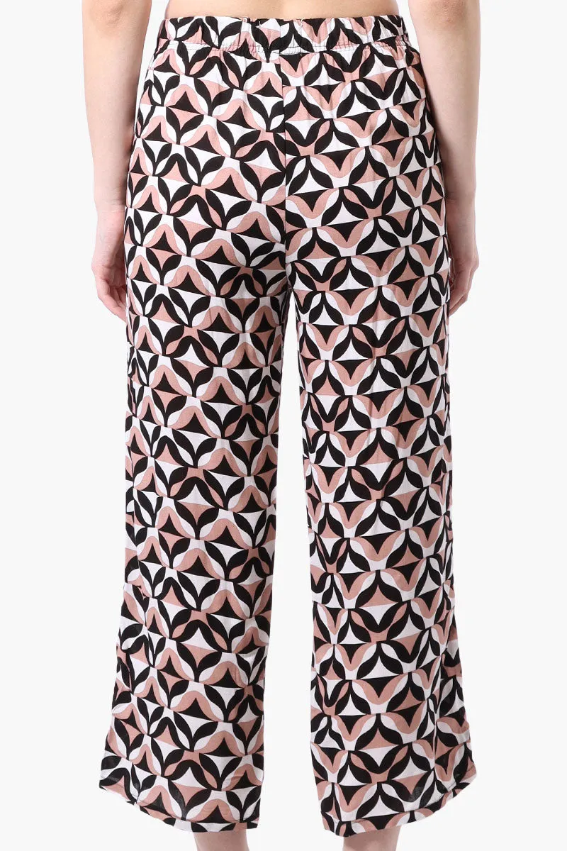 Beechers Brook Patterned Tie Waist Cropped Pants - White sold by Fairweather product image thumbnail 3
