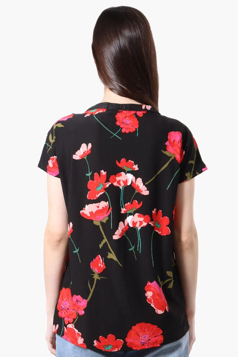 International INC Company Floral Short Sleeve Blouse - Black sold by Fairweather product image thumbnail 3