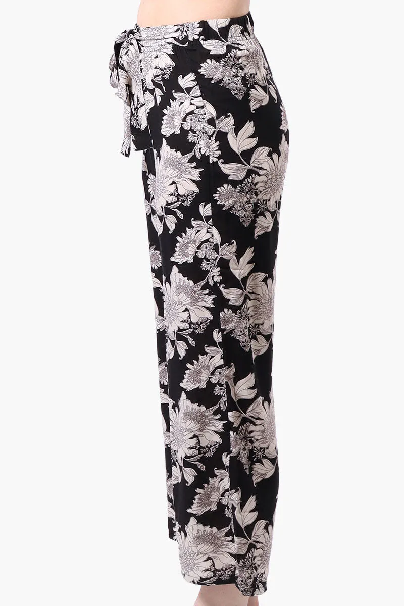 Beechers Brook Floral Tie Waist Cropped Pants - Black sold by Fairweather product image thumbnail 2
