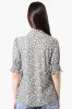 Beechers Brook Floral Tie Neck Smocked Sleeve Blouse - Olive sold by Fairweather