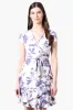 Beechers Brook Floral Belted Crossover Day Dress - White sold by Fairweather