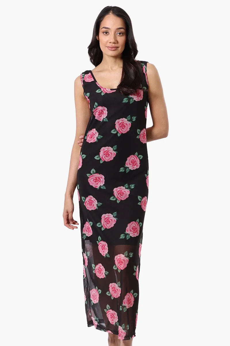 Stylexchange Floral Sheer Maxi Dress - Black sold by Fairweather