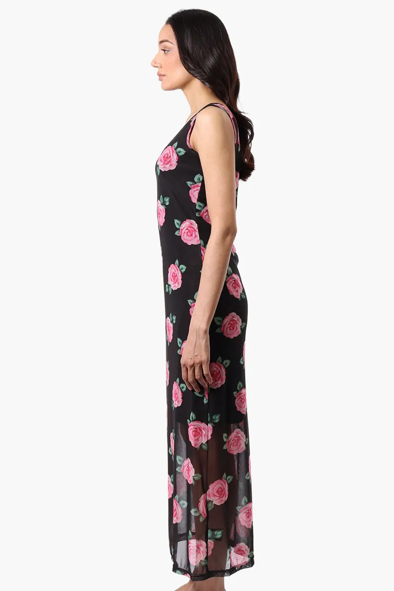 Stylexchange Floral Sheer Maxi Dress - Black sold by Fairweather product image thumbnail 2