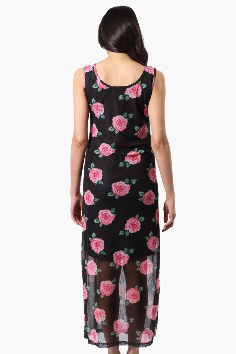 Stylexchange Floral Sheer Maxi Dress - Black sold by Fairweather product image thumbnail 3