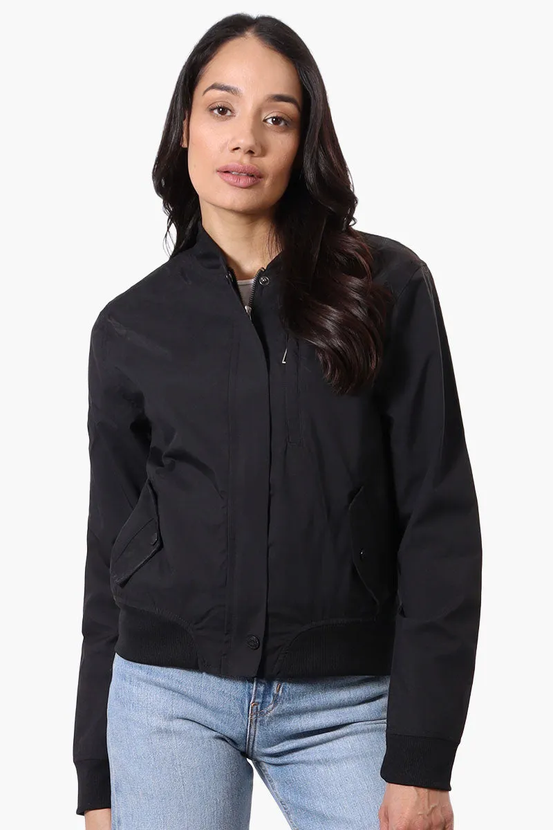 Basic Zip Up Bomber Lightweight Jacket - Black sold by Fairweather