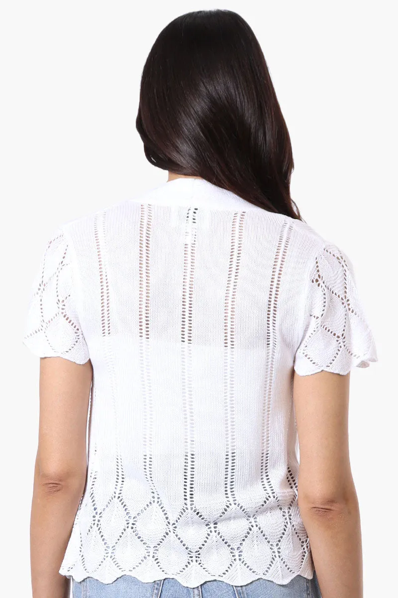 Beechers Brook Open Cap Sleeve Shrug Cardigan - White sold by Fairweather product image thumbnail 3