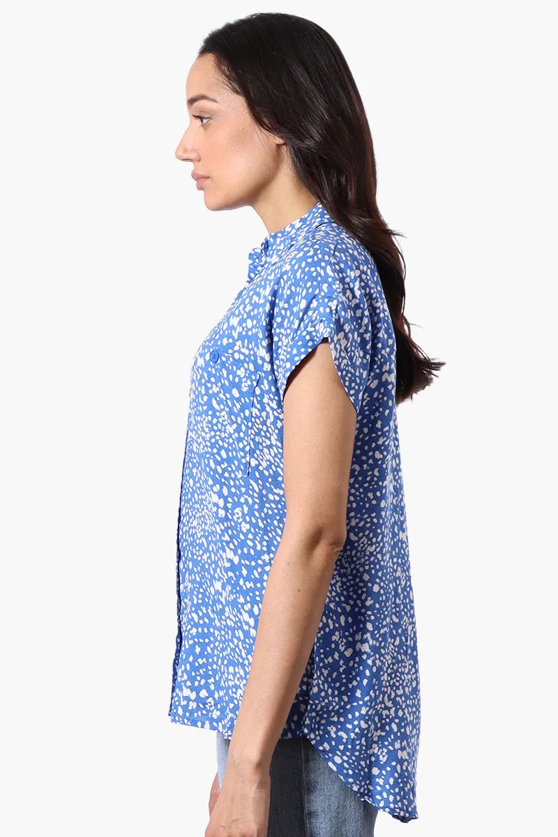Majora Patterned Camp Collar Button Up Shirt - Blue sold by Fairweather product image thumbnail 2