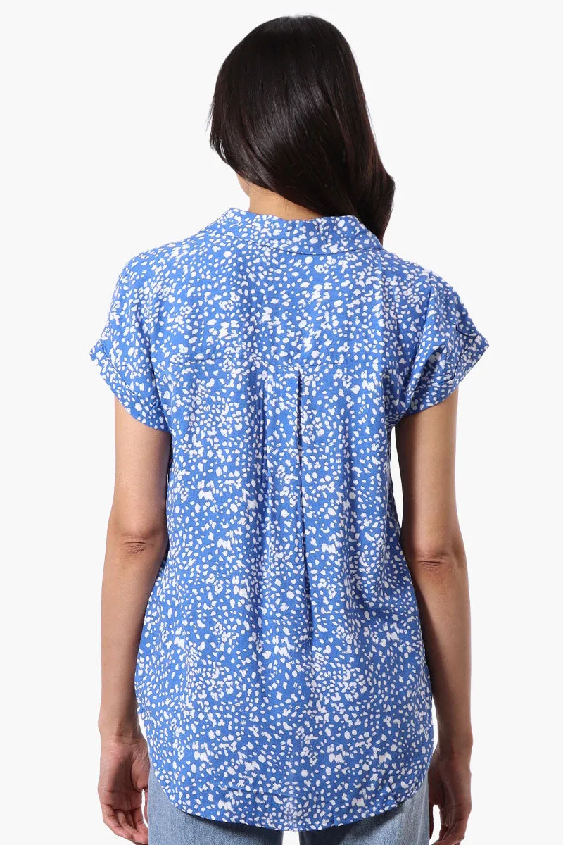 Majora Patterned Camp Collar Button Up Shirt - Blue sold by Fairweather product image thumbnail 3