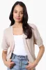 Beechers Brook Textured Open Shrug Cardigan - Beige sold by Fairweather
