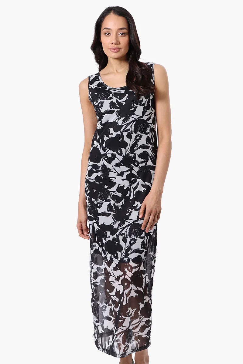 Stylexchange Floral Sheer Maxi Dress - Grey sold by Fairweather