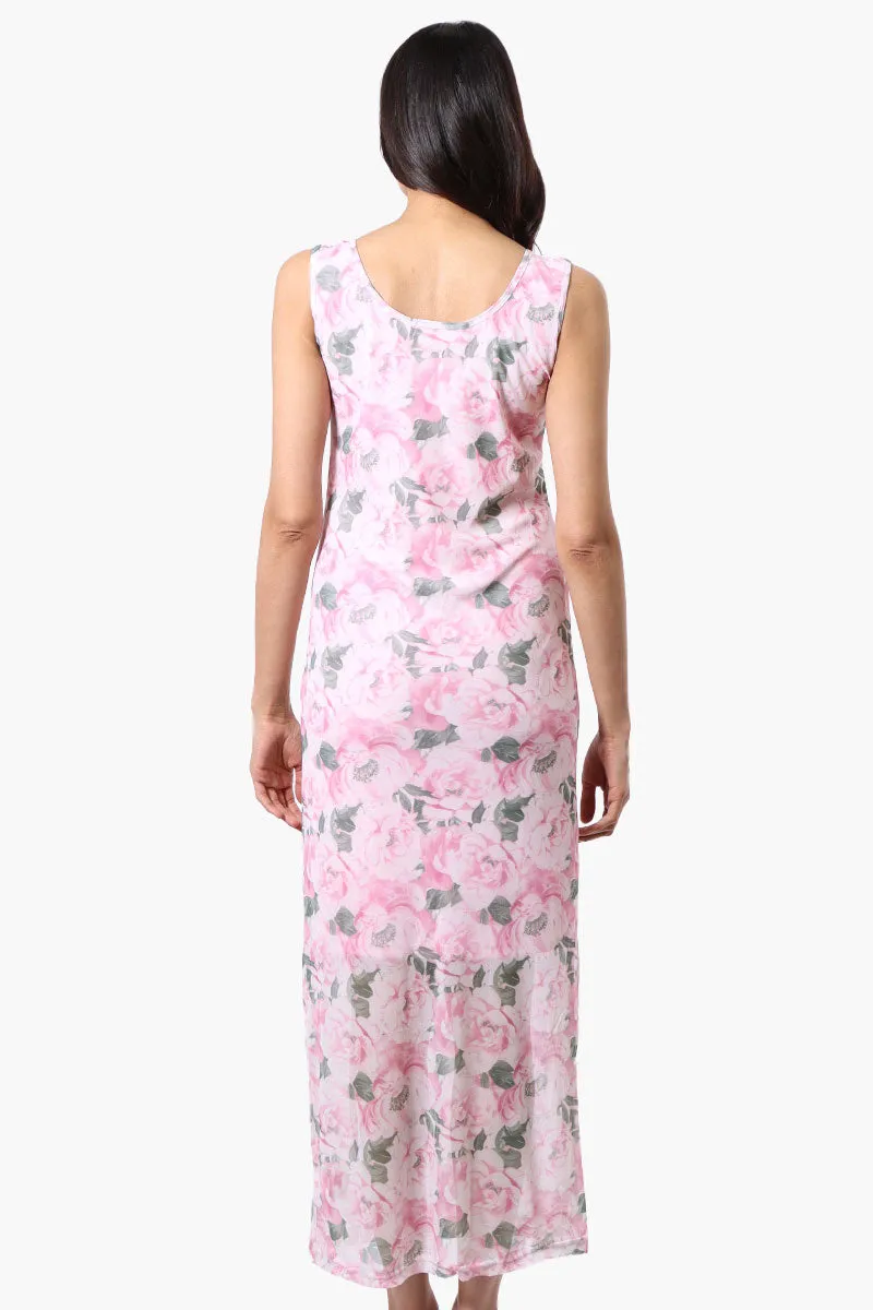 Stylexchange Floral Sheer Maxi Dress - Pink sold by Fairweather product image thumbnail 3
