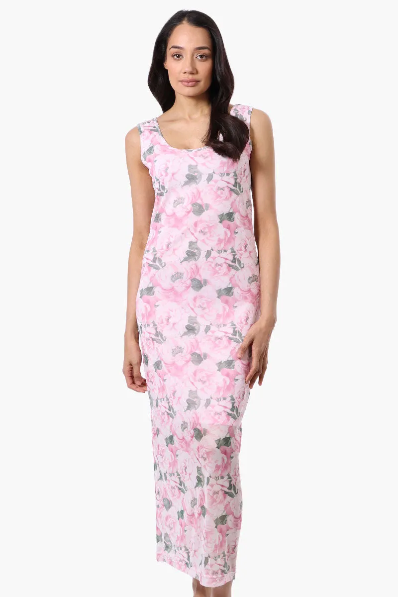 Stylexchange Floral Sheer Maxi Dress - Pink sold by Fairweather