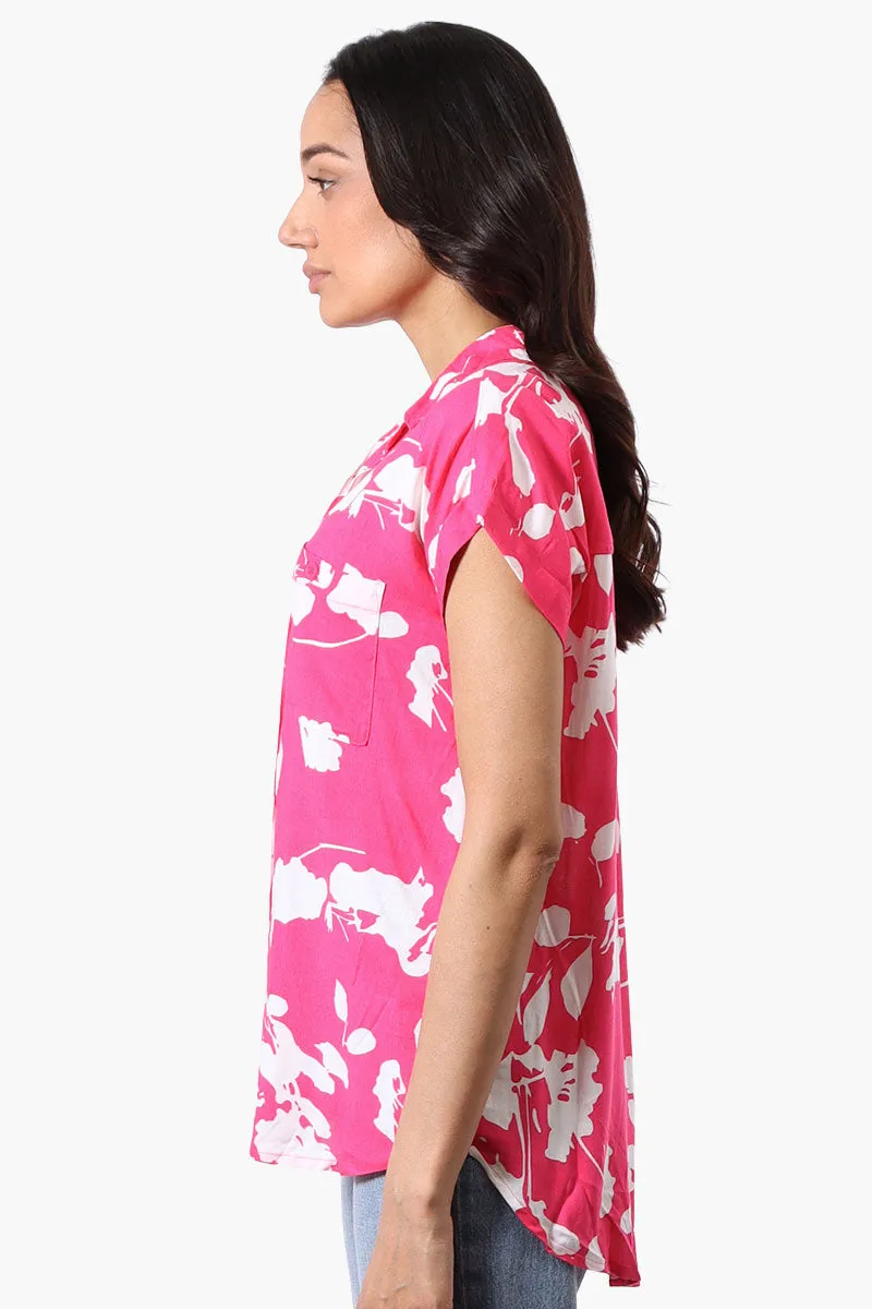 Majora Floral Camp Collar Button Up Shirt - Pink sold by Fairweather product image thumbnail 2