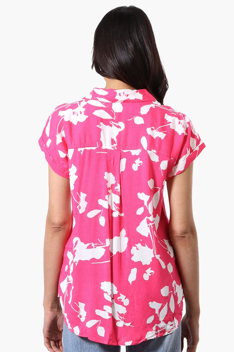 Majora Floral Camp Collar Button Up Shirt - Pink sold by Fairweather product image thumbnail 3