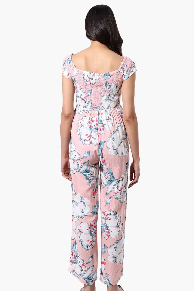 International INC Company Floral Smocked Square Neck Jumpsuit - Pink sold by Fairweather product image thumbnail 3