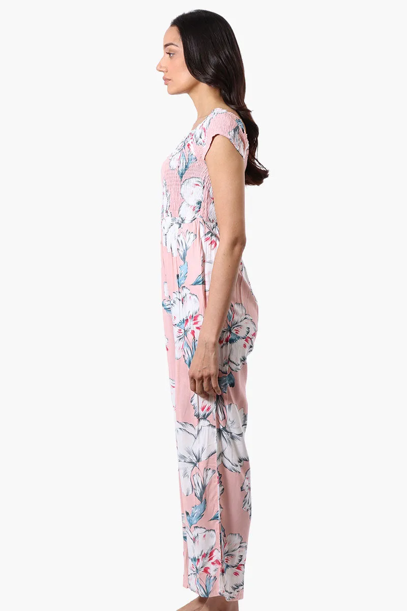International INC Company Floral Smocked Square Neck Jumpsuit - Pink sold by Fairweather product image thumbnail 2