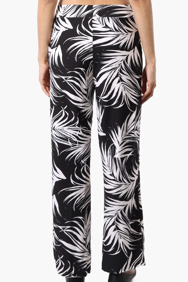 Beechers Brook Leaf Print Wide leg Pants - Black sold by Fairweather product image thumbnail 3