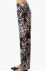 Beechers Brook Leaf Print Wide leg Pants - Black sold by Fairweather