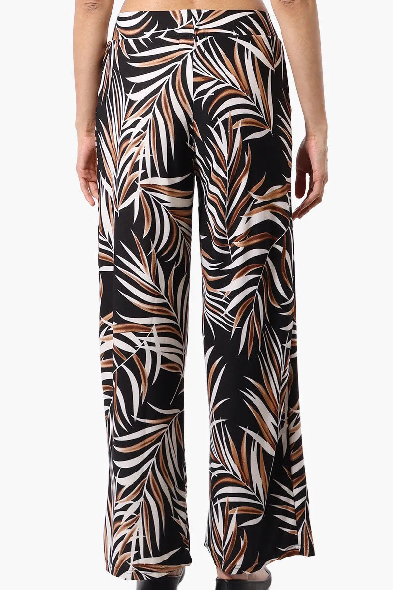 Beechers Brook Leaf Print Wide leg Pants - Black sold by Fairweather product image thumbnail 3