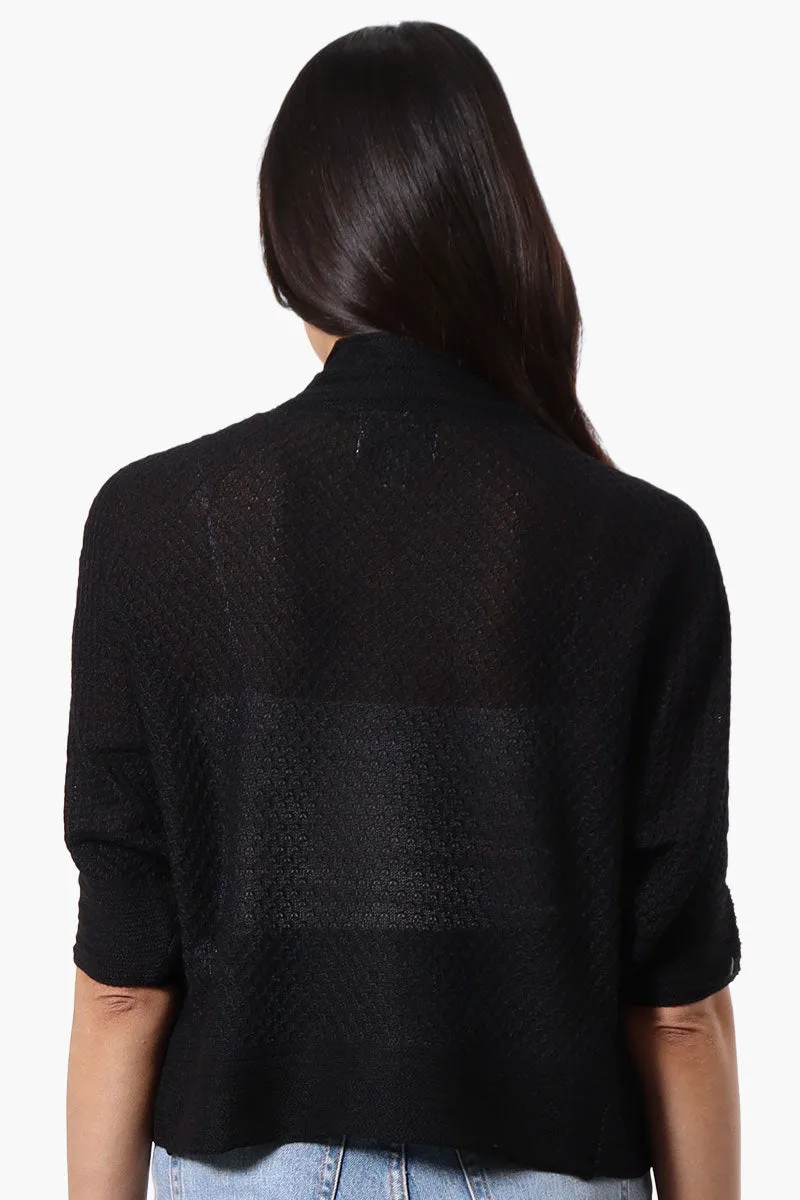 Beechers Brook 3/4 Sleeve Open Shrug Cardigan - Black sold by Fairweather product image thumbnail 3