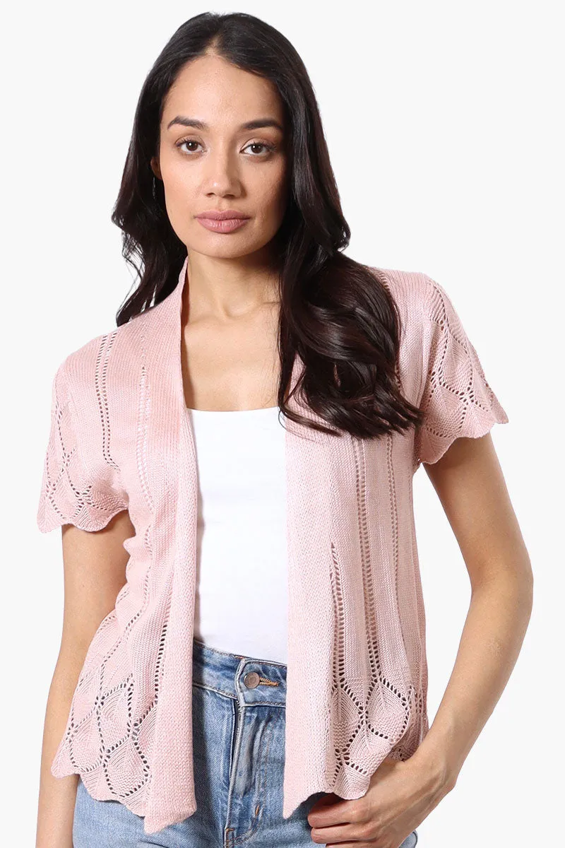 Beechers Brook Open Cap Sleeve Shrug Cardigan - Blush sold by Fairweather