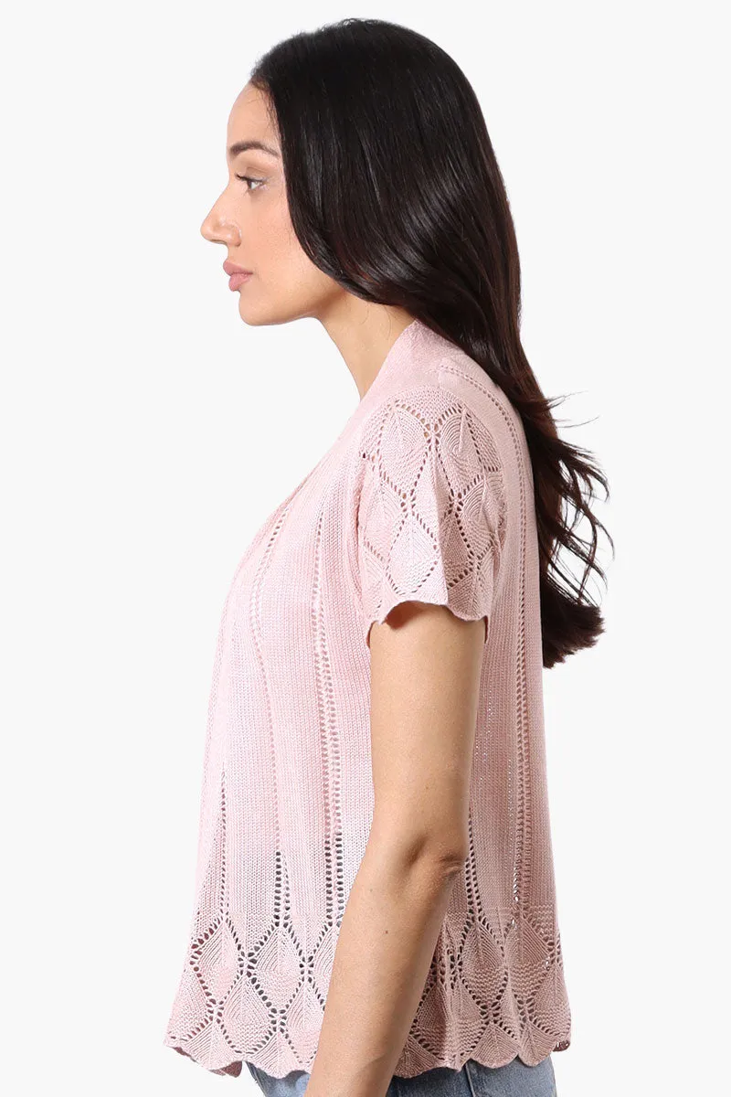Beechers Brook Open Cap Sleeve Shrug Cardigan - Blush sold by Fairweather product image thumbnail 2