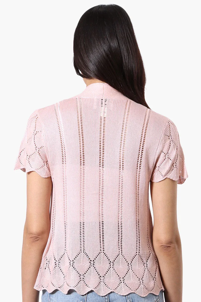 Beechers Brook Open Cap Sleeve Shrug Cardigan - Blush sold by Fairweather product image thumbnail 3