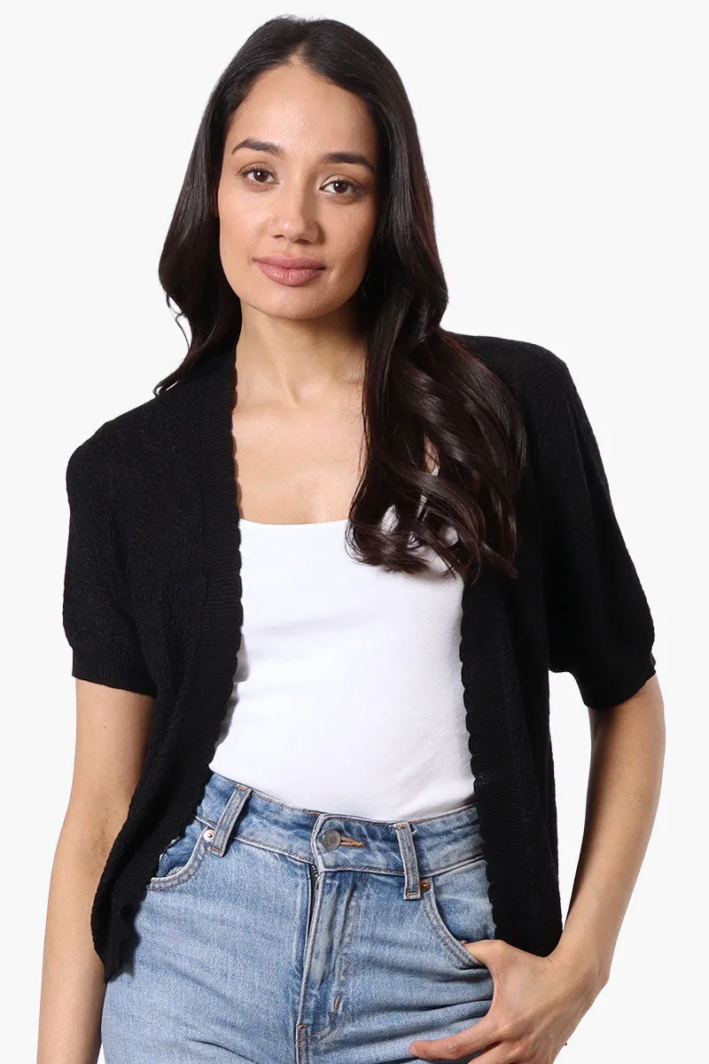 Beechers Brook Textured Open Shrug Cardigan - Black sold by Fairweather