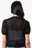 Beechers Brook Open Crochet Shrug Cardigan - Black sold by Fairweather