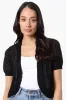 Beechers Brook Open Crochet Shrug Cardigan - Black sold by Fairweather