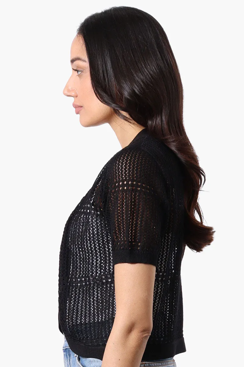 Beechers Brook Open Crochet Shrug Cardigan - Black sold by Fairweather product image thumbnail 2