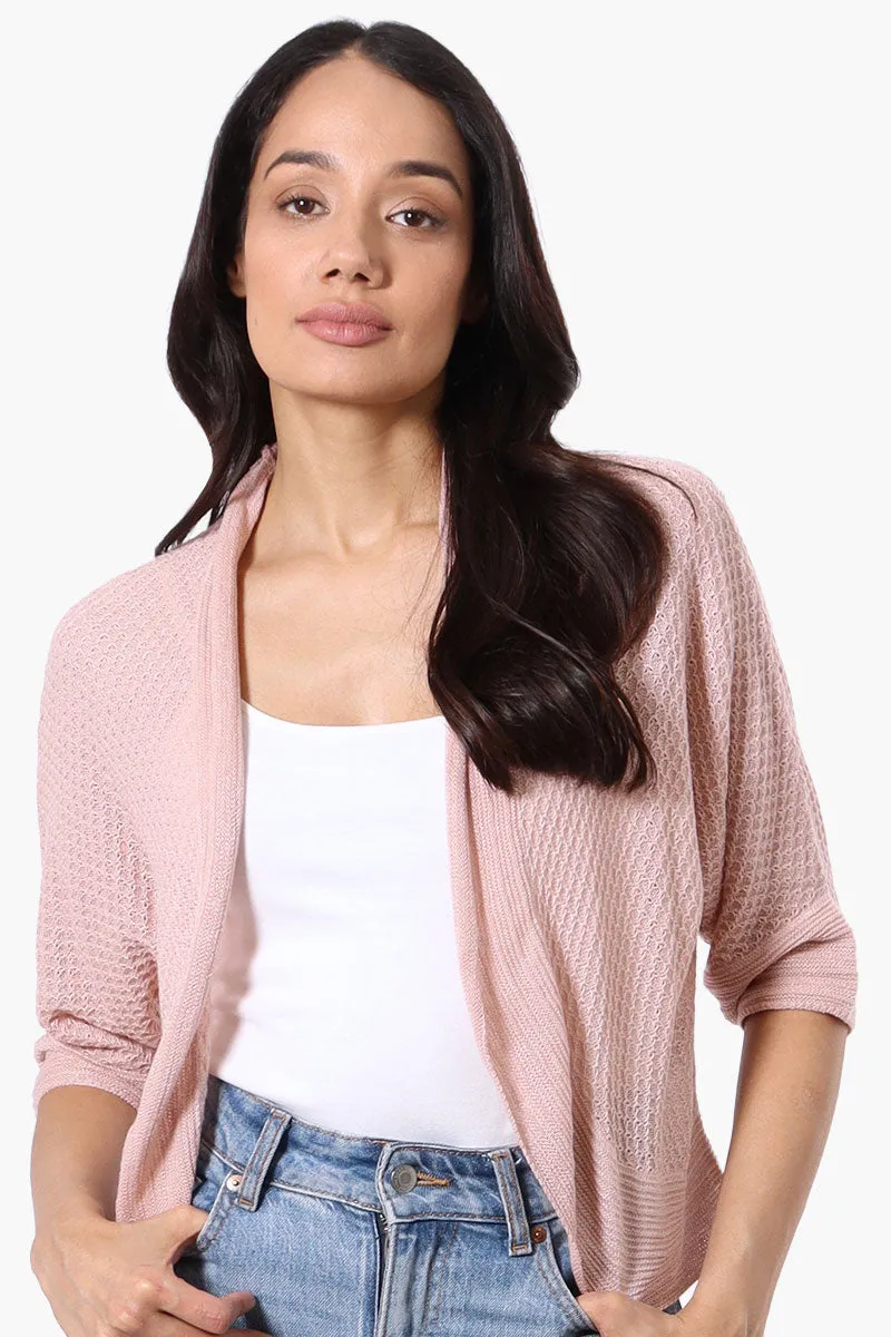Beechers Brook 3/4 Sleeve Open Shrug Cardigan - Pink sold by Fairweather