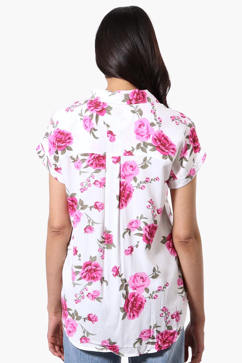 Majora Floral Camp Collar Button Up Shirt - White sold by Fairweather product image thumbnail 3