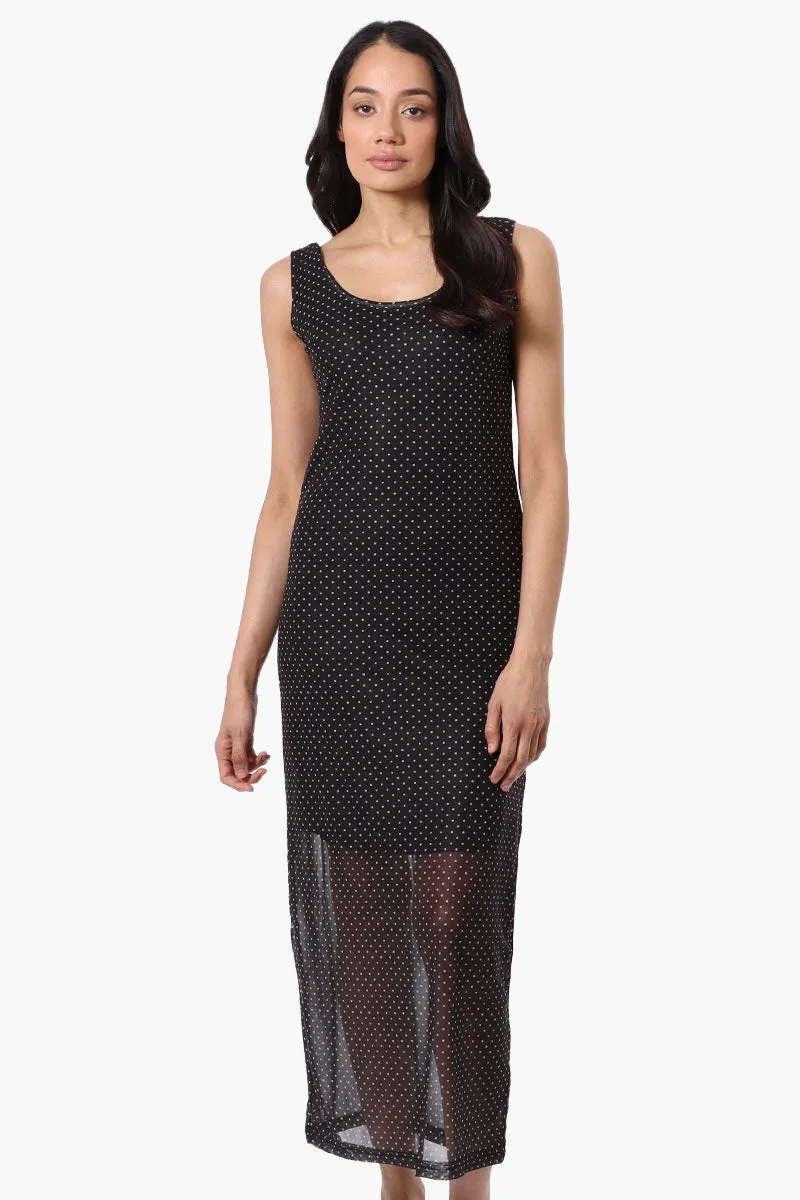 Stylexchange Polka Dot Sheer Maxi Dress - Black sold by Fairweather