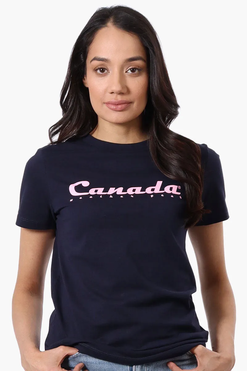 Canada Weather Gear Chest Logo Print Tee - Navy sold by Fairweather