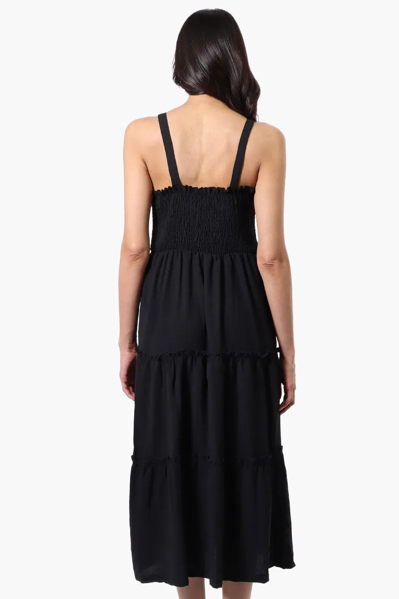 Urbanology Smocked Tiered Maxi Dress - Black sold by Fairweather product image thumbnail 3