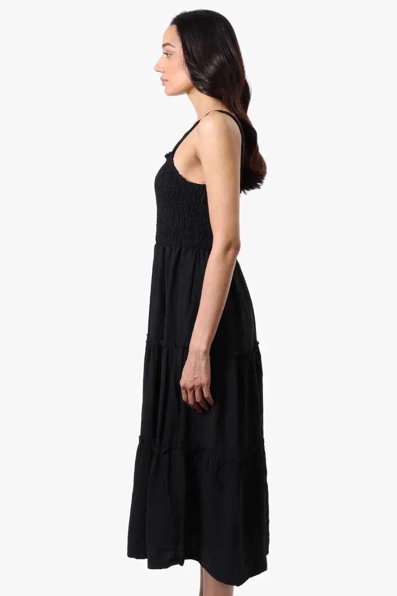Urbanology Smocked Tiered Maxi Dress - Black sold by Fairweather product image thumbnail 2