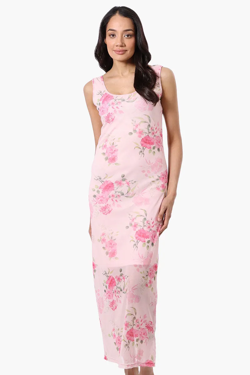 Stylexchange Floral Sheer Maxi Dress - Pink sold by Fairweather
