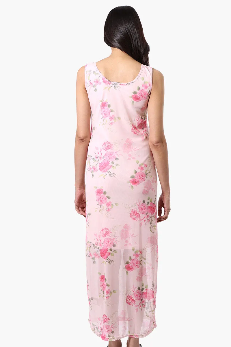 Stylexchange Floral Sheer Maxi Dress - Pink sold by Fairweather product image thumbnail 3