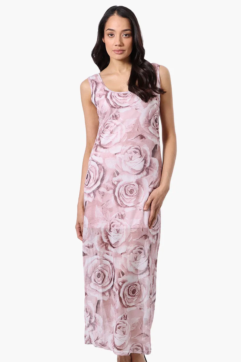 Stylexchange Floral Sheer Maxi Dress - Pink sold by Fairweather