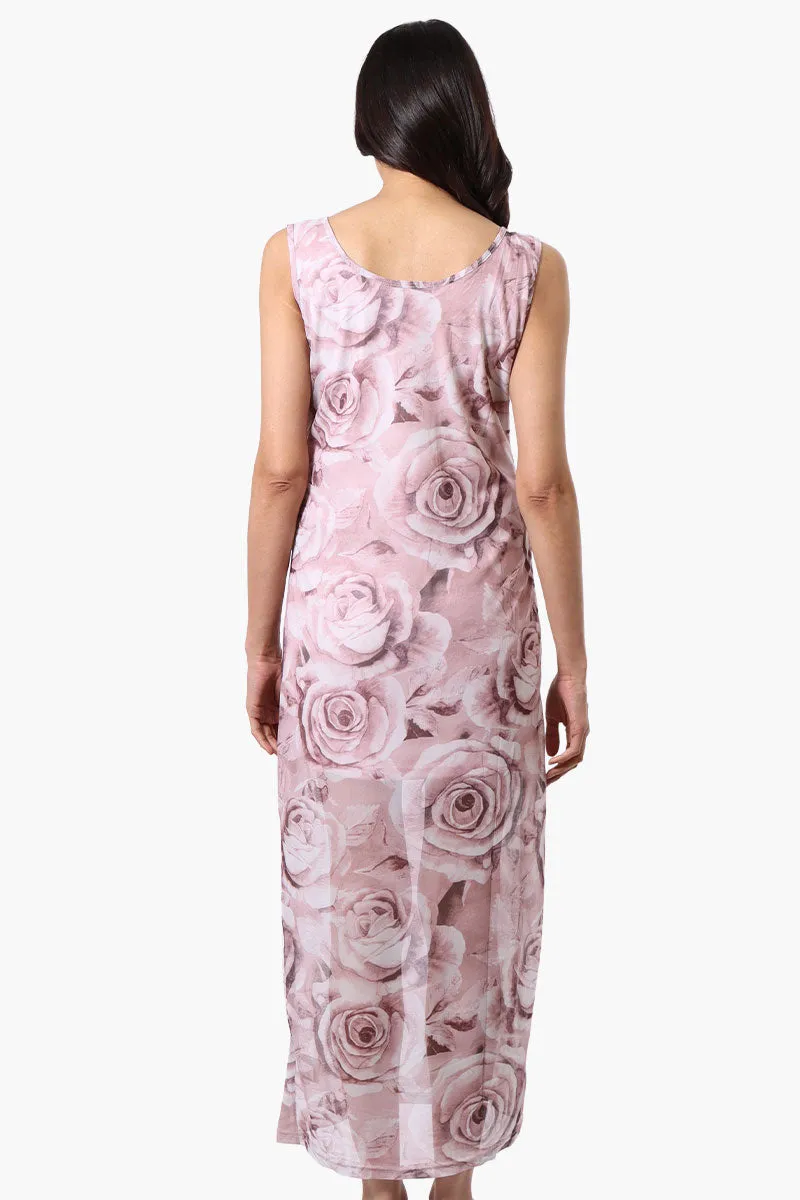 Stylexchange Floral Sheer Maxi Dress - Pink sold by Fairweather product image thumbnail 3