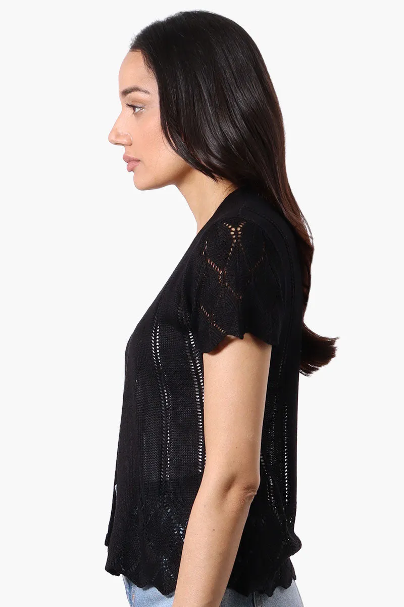 Beechers Brook Open Cap Sleeve Shrug Cardigan - Black sold by Fairweather product image thumbnail 2