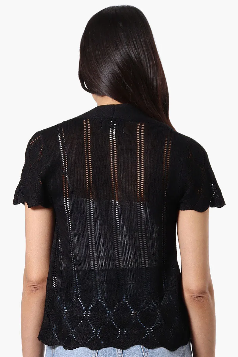 Beechers Brook Open Cap Sleeve Shrug Cardigan - Black sold by Fairweather product image thumbnail 3