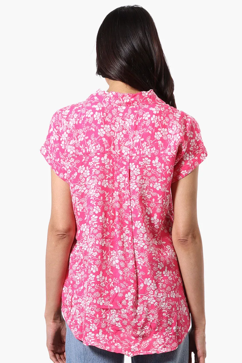 Majora Floral Camp Collar Button Up Shirt - Pink sold by Fairweather product image thumbnail 3