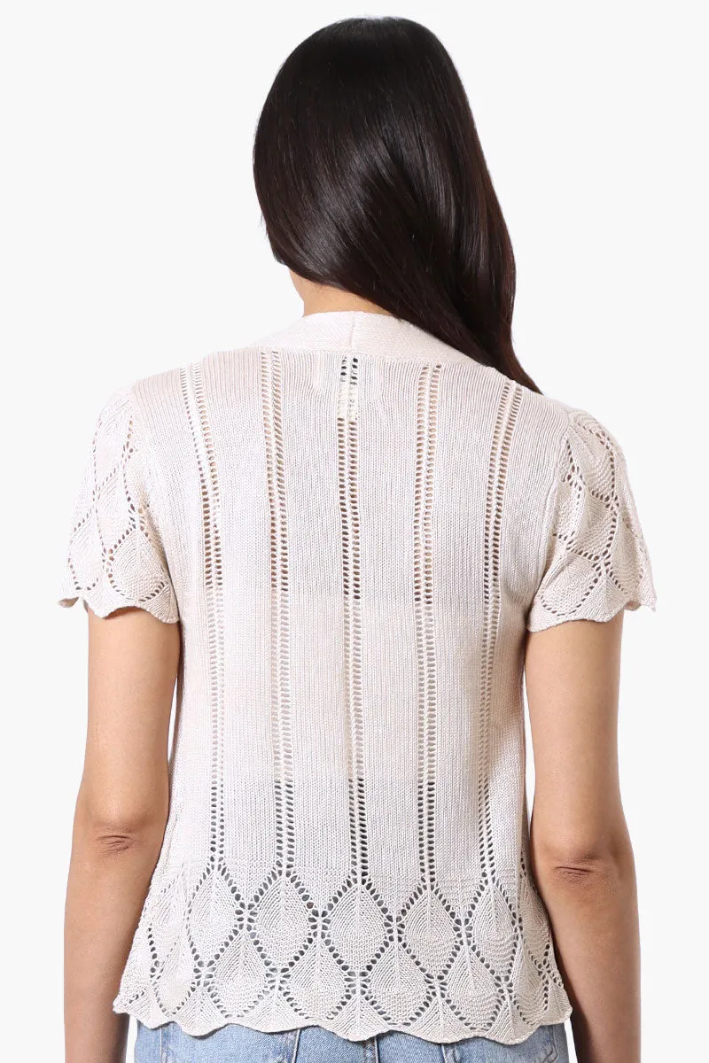 Beechers Brook Open Cap Sleeve Shrug Cardigan - Beige sold by Fairweather product image thumbnail 3