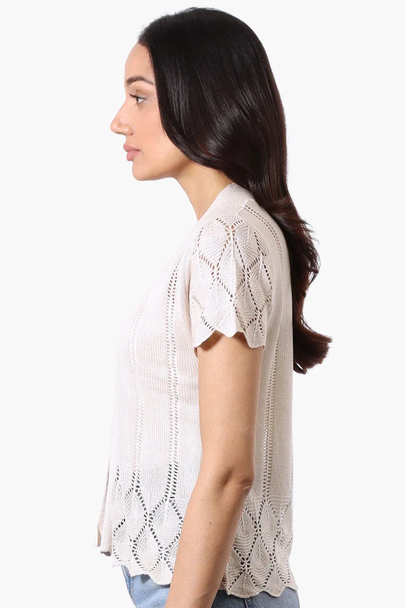 Beechers Brook Open Cap Sleeve Shrug Cardigan - Beige sold by Fairweather product image thumbnail 2